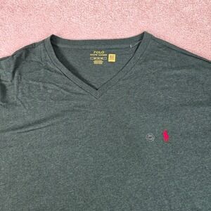Polo Ralph Lauren Men's Green V-Neck T-Shirt Big Tall 4XB Short Sleeve New
